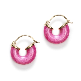 Anni Lu Petit Swell Hoops, Pink Lotus